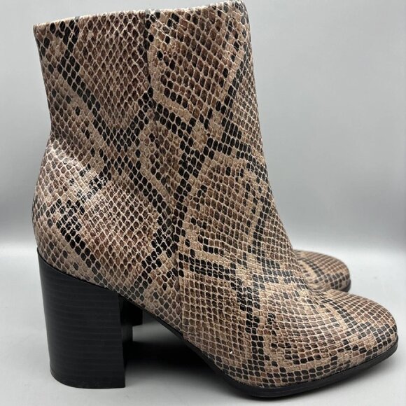New Directions Glenda Ankle Boots Women’s Size 10 M Snake Print Booties Zip - Picture 4 of 6